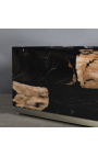 Τραπεζάκι του 1970 σε μαύρο απολιθωμένο ξύλο - Μέγεθος M
