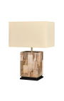 Beige petrified houtlamp - Grootte S