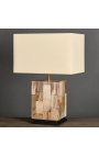 Beige petrified drewniane lampy - Rozmiar S