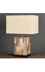 Beige petrified wood lamp - Size S