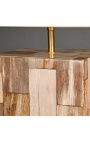 Beige petrified drewniane lampy - Rozmiar S