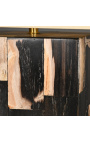 Lampada in legno pietrificato nero - Taglia S