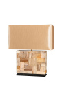 Beige petrified drewniane lampy - Rozmiar L