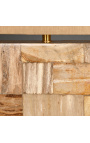 Béžová lampa z skameneného dreva - Veľkosť L