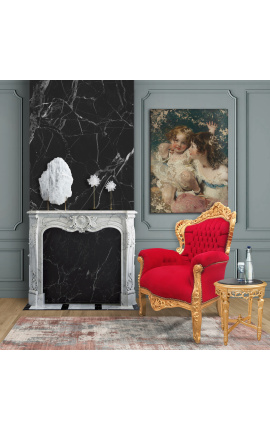 Set di 2 stelle in selenite su base in marmo nero
