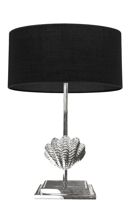 "Feng" lampe med shell dekorasjon i sølvmetall