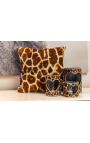 Jungle giraffe square velvet cushion 45 x 45