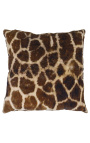 Coussin carré en velours jungle girafe 45 x 45
