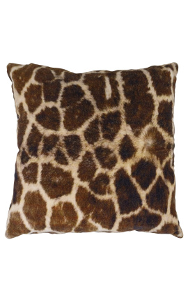 Kwadratowa aksamitna poduszka z żyrafą Jungle 45 x 45