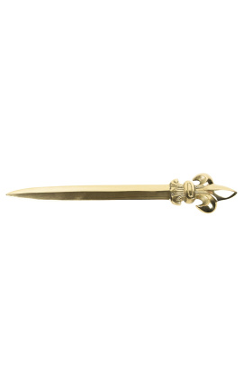 Gold letter opener with fleur-de-lis decoration