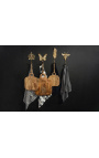 Coat rack, handdoek of thee handdoek, in goud aluminium "blad"