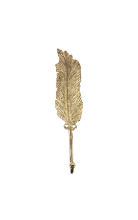 Coat rack, towel or tea towel, in golden aluminum "leaf"