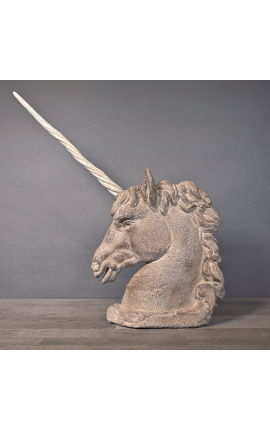 Sculpture de licorne en terre-cuite