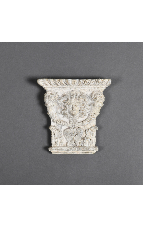 Capital with a face and acanthus leaves 19th century