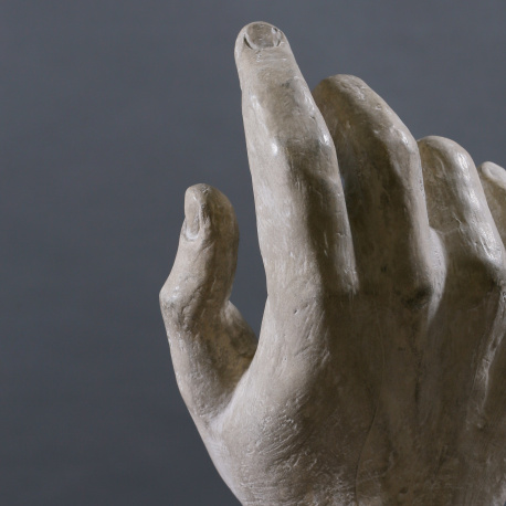 Plaster sculpture of a large 19th century statue hand