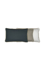 Правоъгълна възглавница от тъмно сив лен и памук с оплетка от юта 30 х 50