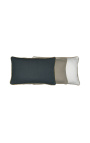 Rectangular cushion in dark gray linen and cotton with jute braid 30 x 50