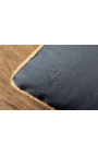 Coussin rectangulaire en lin et coton couleur gris foncé avec galon en jute 30 x 50