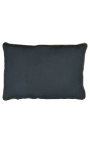 Rektangulär kudde i mörkgrått linne och bomull med jutefläta 40 x 60