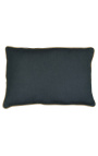 Ορθογώνιο μαξιλάρι σε σκούρο γκρι λινό και βαμβακερό με πλεξούδα από γιούτα 40 x 60