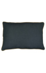 Rectangular cushion in dark gray linen and cotton with jute braid 40 x 60