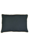 Rectangular cushion in dark gray linen and cotton with jute braid 40 x 60