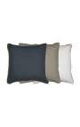 Square cushion in dark gray linen and cotton with jute braid 45 x 45