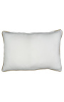 Rectangular cushion in white linen and cotton with jute braid 40 x 60