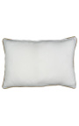 Coussin rectangulaire en lin et coton couleur blanc avec galon en jute 40 x 60