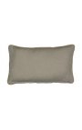 Rectangular cushion in beige linen and cotton with jute braid 30 x 50