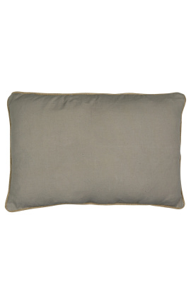 Cojín rectangular en lino beige y algodón con trenzado yute 40 x 60