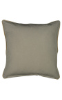 Square cushion in beige linen and cotton with jute braid 55 x 55