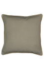 Square cushion in beige linen and cotton with jute braid 55 x 55