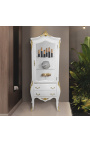 Baroque display cabinet gilded bronze with white lacquer