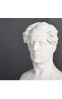 Bust of Chateaubriand in plaster with wooden support
