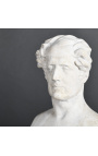 Busto de Chateaubriand em gesso com suporte de madeira