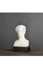 Busto de Chateaubriand em gesso com suporte de madeira