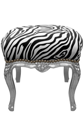 Baroka pēdas Louis XV Zebra audums un sudraba koksne