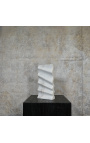 Escultura contemporânea em mármore branco "Frisson"