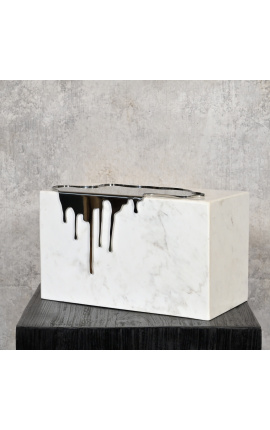 Escultura contemporânea em mármore branco "Spleen"