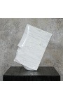 Sculptura de marmură albă contemporană "Cântecul" Dimensiune XL