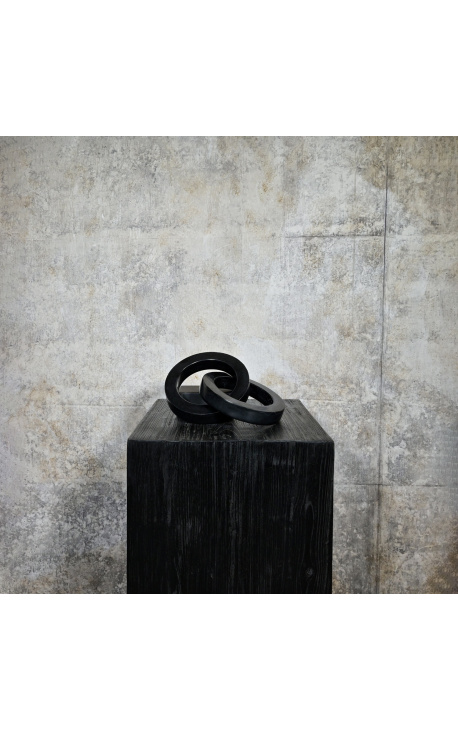 Contemporary black marble sculpture "For Life"