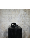 Escultura contemporânea em mármore preto For Life