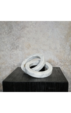 Escultura contemporánea de mármol blanco &quot;Por la vida&quot;