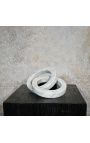 Escultura contemporânea em mármore branco "For Life"