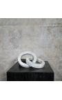 Escultura contemporânea em mármore branco "For Life"