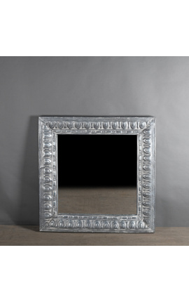 Espelho quadrado estilo Louis Philippe em zinco