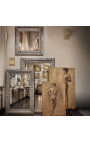 Velké obdélníkové zrcadlo ve stylu Louise Philippe ze zinku