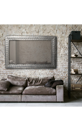 Grand miroir rectangulaire de style Louis Philippe en Zinc