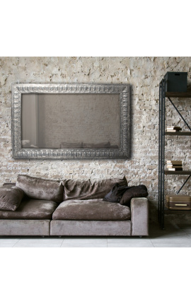Großer rechteckiger Spiegel im Louis-Philippe-Stil aus Zink